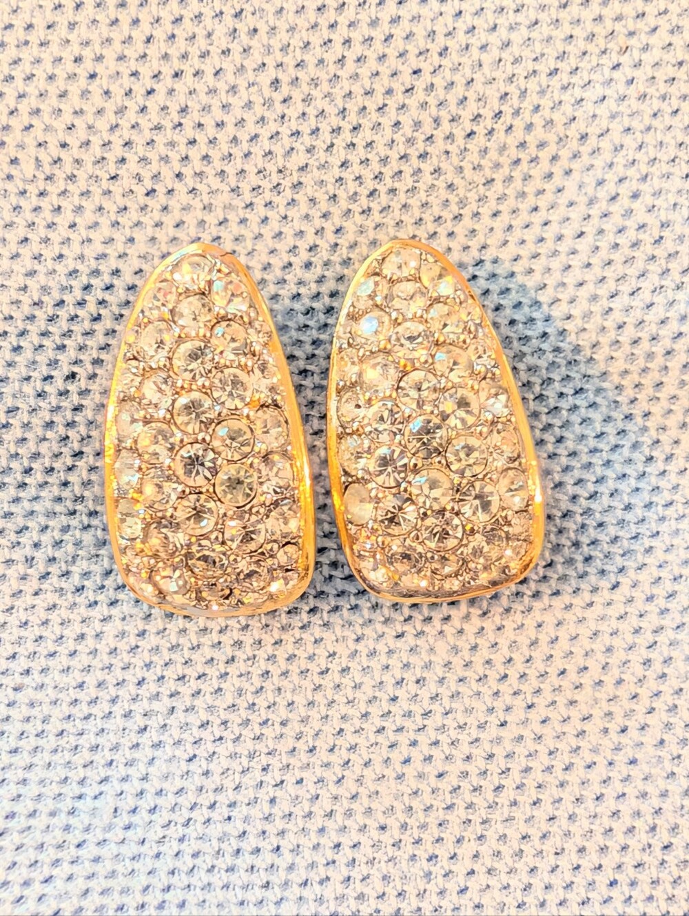 Vintage GIVENCHY Gold Crystal Pavé Earrings